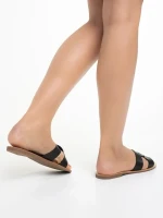 Pernie fekete női papucs, műbőrből készült