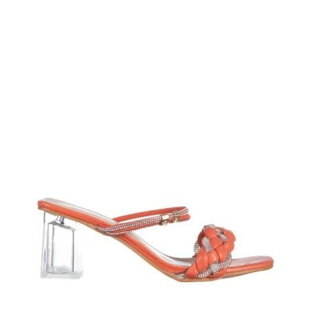 Abriana narancssárga női papucs, műbőrből készült