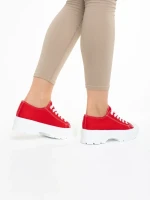 Value Piros tornacipő textil anyagból