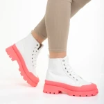 Vanisha fehér és  fukszia női tornacipő textil anyagból