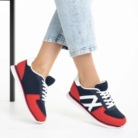 Cery kék és piros női sportcipő