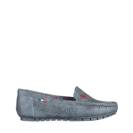 Cartina kék női mokaszin, műbőrből készült