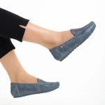 Cartina kék női mokaszin, műbőrből készült