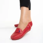 Lakaya piros női mokaszin, műbőrből készült
