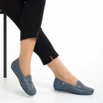 Lakaya kék női mokaszin, műbőrből készült