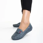 Lakaya kék női mokaszin, műbőrből készült