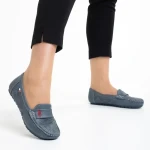 Lakaya kék női mokaszin, műbőrből készült