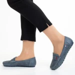 Lakaya kék női mokaszin, műbőrből készült