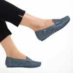 Lakaya kék női mokaszin, műbőrből készült