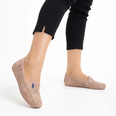 Cartina rózsaszín női mokaszin, műbőrből készült