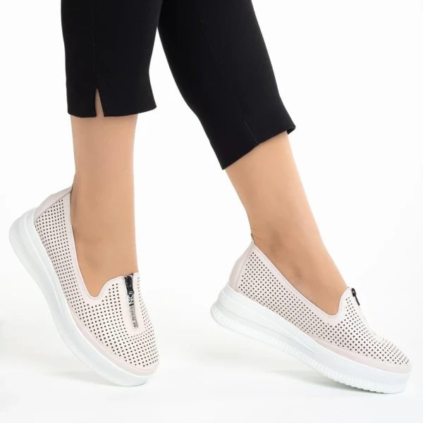 Lala rózsaszín alkalmi női cipő, műbőrből készült