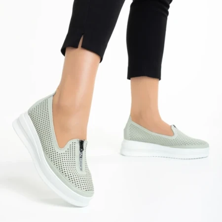 Lala zöld alkalmi női cipő, műbőrből készült