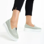 Lala zöld alkalmi női cipő, műbőrből készült