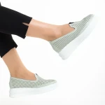 Lala zöld alkalmi női cipő, műbőrből készült