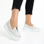 Lala fehér alkalmi női cipő, műbőrből készült