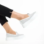 Lala fehér alkalmi női cipő, műbőrből készült