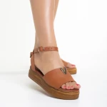 Irene camel női szandál, természetes bőrből készült