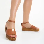 Irene camel női szandál, természetes bőrből készült