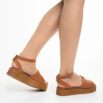 Irene camel női szandál, természetes bőrből készült