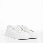 Ruba fehér és rózsaszín női sportcipő, textil anyagból készült