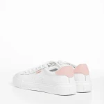 Ruba fehér és rózsaszín női sportcipő, textil anyagból készült