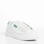 Ruba fehér és zöld női sportcipő, textil anyagból készült