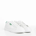 Ruba fehér és zöld női sportcipő, textil anyagból készült