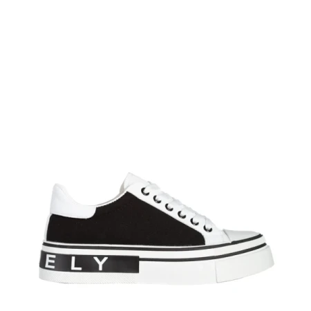 Calandra női fehér és fekete sportcipő ökológiai bőrből és  textil anyagból