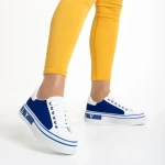 Calandra női fehér és kék sportcipő ökológiai bőrből és  textil anyagból