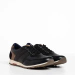 Leonardo fekete férfi sportcipő, műbőrből készült