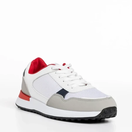 Logan fehér férfi sportcipő, műbőrből és textil anyagból készült