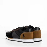 Ramond fekete és camel férfi sportcipő, műbőrből készült