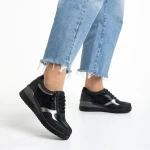 Kaida fekete alkalmi női cipő, műbőrből készült