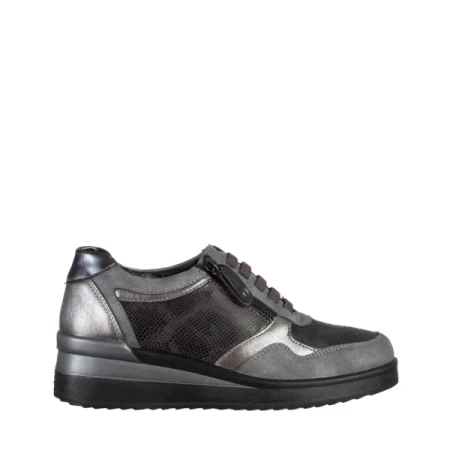 Kaida szürke alkalmi női cipő, műbőrből készült