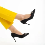 Rosette fekete női cipő, textil anyagból készült