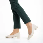 Briella világos bézs női cipő, textil anyagból készült