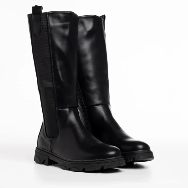 Amiyah fekete női csizma, műbőrből készült