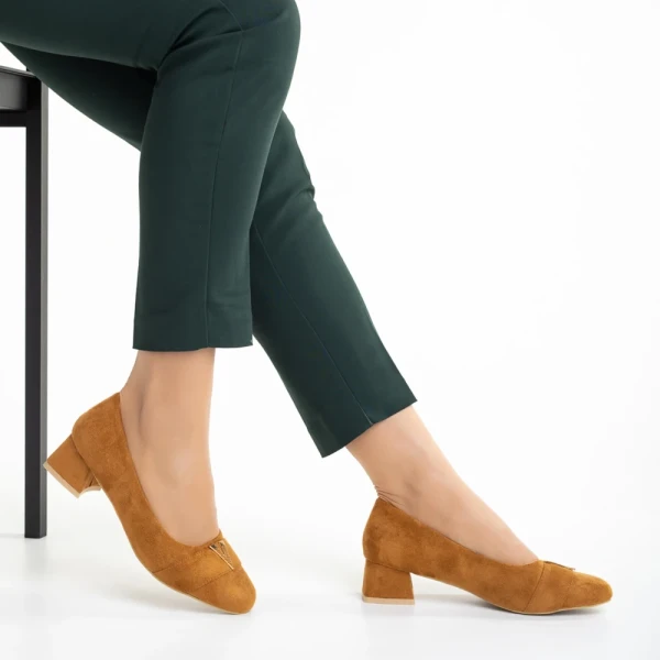 Briella camel női cipő, textil anyagból készült