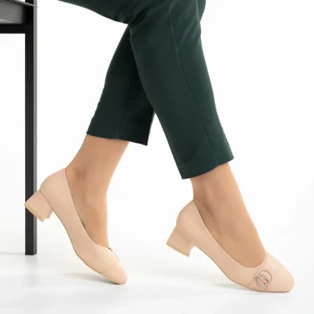 Fitria sötét bézs női cipő, műbőrből készült