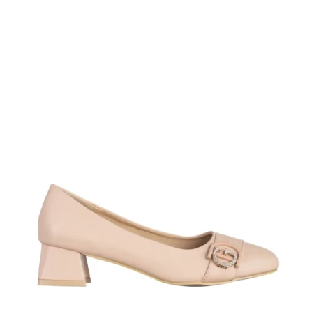 Fitria sötét bézs női cipő, műbőrből készült