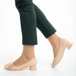 Fitria sötét bézs női cipő, műbőrből készült