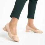 Fitria sötét bézs női cipő, műbőrből készült