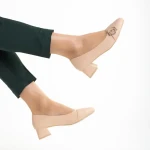 Fitria sötét bézs női cipő, műbőrből készült