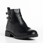 Alandra fekete női bokacsizma, műbőrből készült