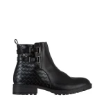 Alandra fekete női bokacsizma, műbőrből készült