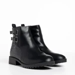 Alandra fekete női bokacsizma, műbőrből készült