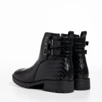 Alandra fekete női bokacsizma, műbőrből készült