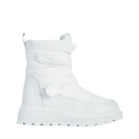 Xiomara fehér női csizma, műbőrből és textil anyagból készült