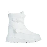 Xiomara fehér női csizma, műbőrből és textil anyagból készült