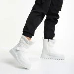 Xiomara fehér női csizma, műbőrből és textil anyagból készült